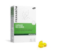 Pranarôm - Aromaforce - Capsules Nez-Gorge, Compléments Alimentaires Aux Huiles Essentielles, Origan vulgaire, Maintient La Santé Des Voies Respiratoires, Citronnier, 100 Pour cent Bio - 30 Capsules
