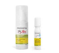 Pranarôm Aromapic Duo Spray Lacté + Roll-on Bio 100 ml + 15 ml | Éloigne les moustiques jusqu'à 7h, roll-on apaisant après-piqûres. Ne dessèche pas la peau.