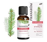 Pranarôm - Diffusables - Parfum D'ambiance Bio Force Et Vitalité - Huiles Essentielles Pour Diffusion Pin Et Ravintsara - Fraicheur Tonifiante Et Stimulante - 30 Ml