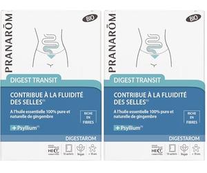 PRANARÔM - Digestarom - Digest Transit - Fluidité Des Selles - Huile Essentielle De Gingembre BIO et Psyllium - Vegan (Lot de 2)