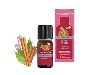 Pranarôm Les Diffusables Esprit de Fête Bio 30 ml | Mélange festif d'huiles essentielles à diffuser pour une ambiance chaleureuse.