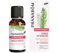 Pranarôm - Diffusables - Parfum D'ambiance Bio Force Et Vitalité - Huiles Essentielles Pour Diffusion Pin Et Ravintsara - Fraicheur Tonifiante Et Stimulante - 30 Ml