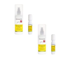 Pranarom - Pack 2 Sprays Anti-Moustiques & Tiques + 2 Rollers Bio | Enrichi aux Huiles Essentielles de Lavande aspic, Menthe des champs, Curcuma et Tanaisie
