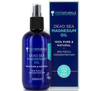 PraNaturals Huile de Magnésium de la mer Morte Pure en Spray 250ml, Huile de Détente Musculaire avec Vaporisateur, Déodorant Naturel, Soin Capillaire, Détartrage Dents & Gencives, Végan & Sans Cruauté