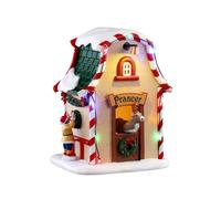 LEMAX Prancer's Den Tanière à Rennes avec lumières LED Prancer's Den en résine H12,5 x 9,6 x 8,5 cm