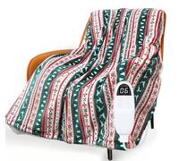 PRANITE Couverture Chauffante - 180x200 cm Plaid Chauffant en Flanelle Sherpa avec 6 Niveaux de Chaleur, 1-10 H Arrêt Automatique, Lavable en Machine, Rouge