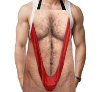 Prank Barbecue Apron - Funny Hairy Chef Costume, Men Grilling Gift | Head Chef Apron for Dad Adult Kitchen BBQ Grilling Party Baking Meat Chicken Barbecue