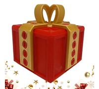 Prank Box - 3D Printed Interactive Gag Toy for Fun Surprises | Trick Toy Box for Birthday Christmas Halloween Festival Party Stress Relief Office Entertainment Adults Friends, 8 x 8 cm White Gold Red