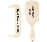 Prank Hair Brush - Humorous Wooden Keepsake | Funny Hair Brush Gift for Bold Men, Fathers Day, Birthday, Grandpa, Male Colleague, Social Event, Workplace, Home & Travel