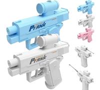 Prank Two-Way Water Gun, Prank Squirt Gun Can Spray from Front and Back, Reverse Water Guns, Prank Water Pistol, Creative Pranks Battle Toy Waters Guns Fight (Blue*White)