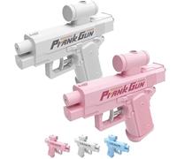 Prank Water Gun, Prank Two-Way Water Gun, Can Spray from Front and Back, for School Office Prank Trick (Pink+White)