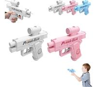 Prank Water Gun - Reverse Spray Design, Compulsive Two-Way Water Gun, Prank Squirt Gun Can Spray from Front and Back, The First Choice for Pranks for Pool Party (White+Pink)