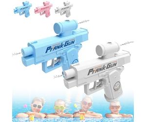 Prank Water Gun - Reverse Spray Design, Compulsive Two-Way Water Gun, Prank Squirt Gun Can Spray from Front and Back, The First Choice for Pranks for Pool Party (Blue+White)
