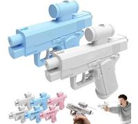 Prank Water Gun - Reverse Spray Design, Prank Squirt Gun Can Spray from Front and Back, Hilarious Novelty Toy for Parties & Summer Fun (White+Pink)