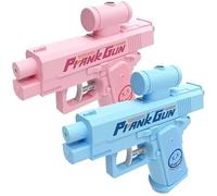 Prank Water Gun - Reverse Water Gun, Water Gun Prank Can Spray from Front and Back, Long Range Large Capacity (Pink+Blue)