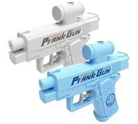 Prank Water Gun - Reverse Water Gun, Water Gun Prank Can Spray from Front and Back, Long Range Large Capacity (White+Blue)