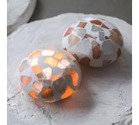 PRANSITO Broken Light Mochi - Petite Lampe LED originale, Décor Chambre Lumière Chevet Sans Fil Rechargeable, Lumière d’Ambiance Design en Sélénite à Changement de Couleur, Idéal Cadeau Maison