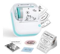 PRAOAHEI Imprimante d'étiquettes, mini imprimante d'autocollants avec 1 rouleau de papier