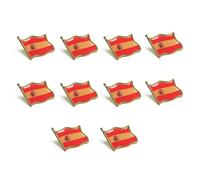 PRAOFRT 10 Pièces Pins drapeau Espagne Pin's Drapeau Espagne Pins Espagne Drapeaux Epingle Broche Badge PINS EUROPE Pins costume homme