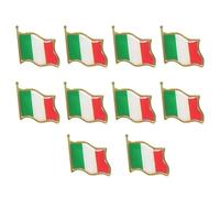 PRAOFRT 10 Pièces Pins drapeau Italie Pin's Drapeau Italie Pins Italie Drapeaux Epingle Broche Badge PINS EUROPE Pins costume homme