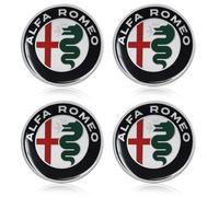 PRAOFRT 4 Pièces Haute Qualité ABS Étanche,60 mm Capuchons de Moyeu de Roue Centre de Jante Capuchons Badge Logo,Compatible avec Alfa Romeo