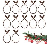 Prasacco Lot de 12 attaches torsadées pour guirlande de Noël, 40 cm, flexibles et réutilisables pour guirlande de Noël, vacances, emballage d'artisanat (marron)
