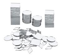 Prasacco Lot de 120 petits miroirs pour travaux manuels, 3 formes de miroir pour travaux manuels, carrés et diamants, carreaux de mosaïque pour lampe à boule disco