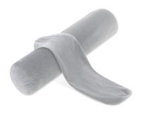 Prasacco Lot de 2 housses de coussin enroulables pour tour de cou avec fermeture éclair, 43,2 x 10,2 cm, taie d'oreiller cylindrique pour décoration d'intérieur (gris)