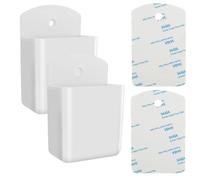 Prasacco Lot de 2 supports universels pour télécommandes - Auto-adhésifs - Support mural pour télécommande de TV - Support mural pour la maison, le bureau, l'école (blanc)