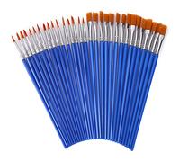 Prasacco Lot de 30 petits pinceaux de peinture en vrac pour enfants, pinceaux plats et ronds pointus pour travaux manuels, cours d'art, aquarelle, toile, visage