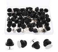 Prasacco Lot de 50 paires de fermoirs papillon en caoutchouc pour badges d'uniforme