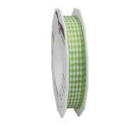 Prasent Bobine de Ruban en Taffetas Vichy Vert Lime/Blanc 15 mm 20 m