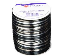 Prasent Bobine de Ruban Rayonne Argenté/Noir/Multicolore 50 m