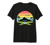 Praslin Seychelles Palmiers sur Une Île avec des Fleurs T-Shirt Haut de Gamme