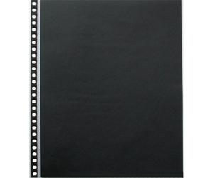 Prat - 10 pochettes multi-perforées en polypropylène Cristal Laser avec feuillets noirs - 21x30cm
