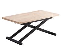 PRATIK - Table basse convertible bois et acier noir L 110 Noir