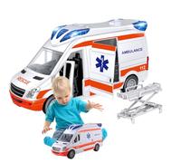 Pratique à utiliser: Ce camion à jouets d'ambulance comprend un hayon et des portes qui peuvent s'ouvrir et fermer, permettant à vos de profiter de fonctions de glissement et d'ouverture gratu