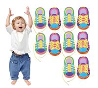 Pratique de liaison de chaussures pour les enfants, 10pcs Colorful Tie Shoes Practice pour les enfants, portable Early Educational Shoelace Fiteing Teaching Toys Apprenez à attacher vos chaussures po