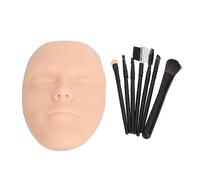 Pratique de maquillage 3D Board de visage, réutilisable réutilisable en silicone Cosmetic Mannequin Face avec 7pcs Brush Set pour les maquilleurs professionnels débutants (Teint léger)