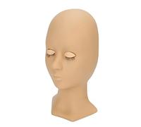 Pratique d'extension de Luc Lash Mannequin Head Makeup Makeup Training Head - Rose avec 4 Paires Eyes Remplaçables pour l'entraînement et l'application des Cils (Couleur de peau unique)