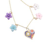 Pratique et confortable pour collier floral en forme de cœur avec pendentif élégant et robuste pour un usage quotidien ou une fête, taille unique, Comme décrit, Comme décrit.