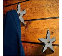 PRATIQUE Ninja Lot de 2 crochets muraux en acier inoxydable Motif étoile de fléchettes