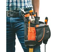 PRATIQUE - Porte-outils pour ceinture avec porte-marteau et ceinture - grand - 10 compartiments - tablier en jean - ceinture porte-outils