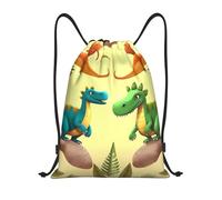 Pratique Sac à Dos Cordon Dinosaures de Dessins animés Mignons Sacs à Cordon Léger Sac de Gym pour Gym Camping École 36X42cm