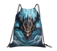 Pratique Sac À Dos pour Sport Imprimé Dragon Volant Pochette À Cordon Premium Sac De Piscine pour Femme Homme Plage 36X42Cm