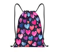 Pratique Sac de Cordon Coeur d'amour coloré Sacs à Cordon Sport Léger Sac de Sports pour Surf Fitness Gym 36X42cm