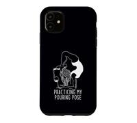 Pratiquer ma Pose de versement drôle Yoga vin Humour Coque pour iPhone 11