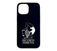 Pratiquer ma Pose de versement drôle Yoga vin Humour Coque pour iPhone 15