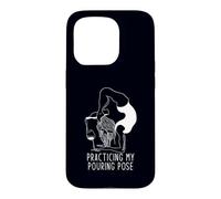 Pratiquer ma Pose de versement drôle Yoga vin Humour Coque pour iPhone 15 Pro