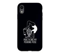 Pratiquer ma Pose de versement drôle Yoga vin Humour Coque pour iPhone XR